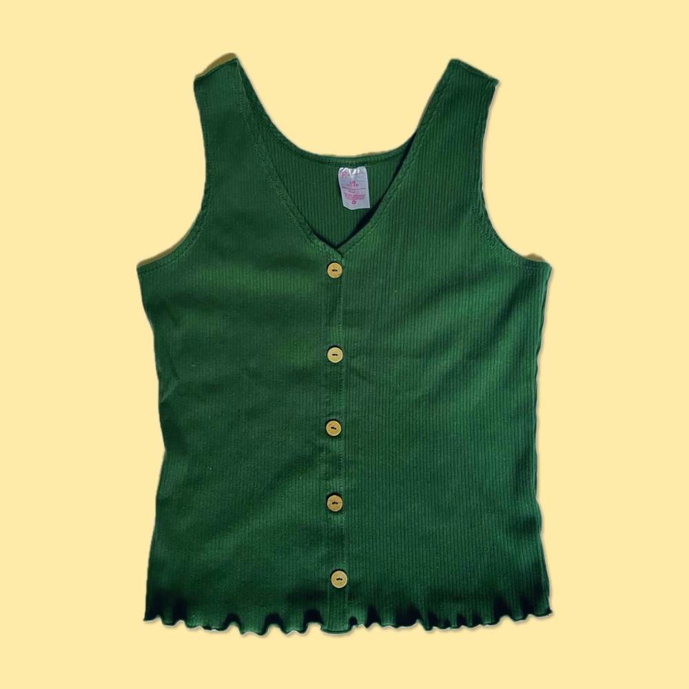 🌸Ladies Green “Button Down” Tank🌸